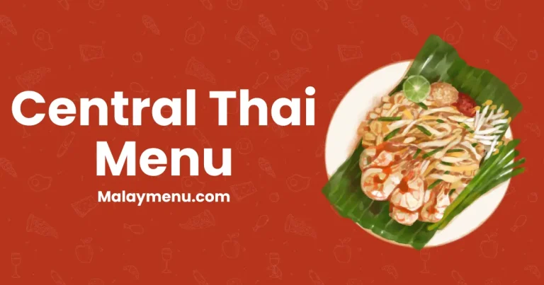 central thai menu and Price 2024
